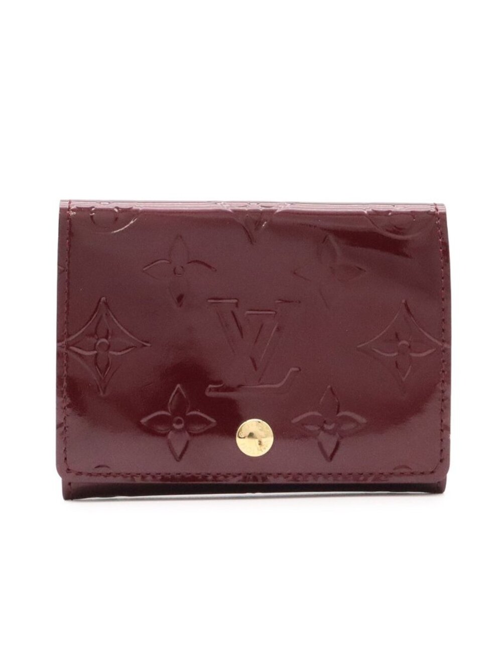 Louis Vuitton Monogram Vernis Envelope Business Card Holder Case Rouge Fauvist